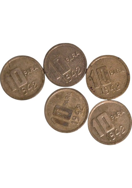 1942 Yılı 10 Para Lotu 5 Adet