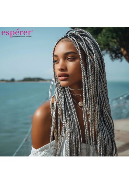 Sentetik Örgülük Saç Esperer 100 Gr. - Orta Ton Gri