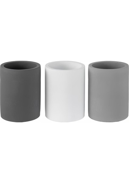 Dekoratif Beton Kalemlik 3’lü Set | Minimalist Organizer, Vazo, Saksı ve Diş Fırçalık indirimleri