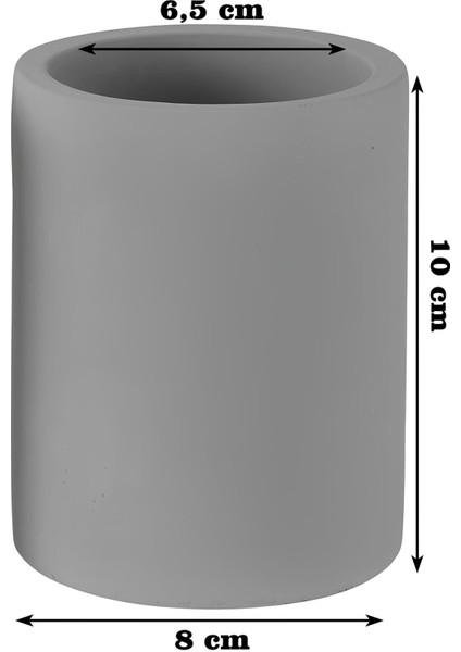 Dekoratif Beton Kalemlik 3’lü Set | Minimalist Organizer, Vazo, Saksı ve Diş Fırçalık