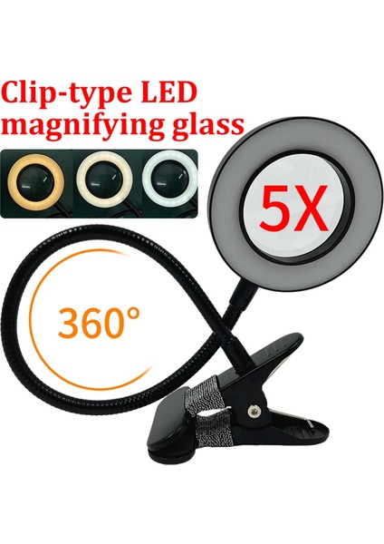 Klips Tipi LED Büyütme Cam Tırnak Güzelliği Işığı USB Soğuk Işık LED Kaymaz Ekipman Kelepçe Cam Taşınabilir Masa Lambası (Yurt Dışından) modelleri