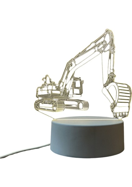 3D Akrilik Işık Ekskavatör Kamyonu Gece Işığı Üssü Çocuk Yıldönümü Çocuk Odası Dekoru Için Ideal (Yurt Dışından)