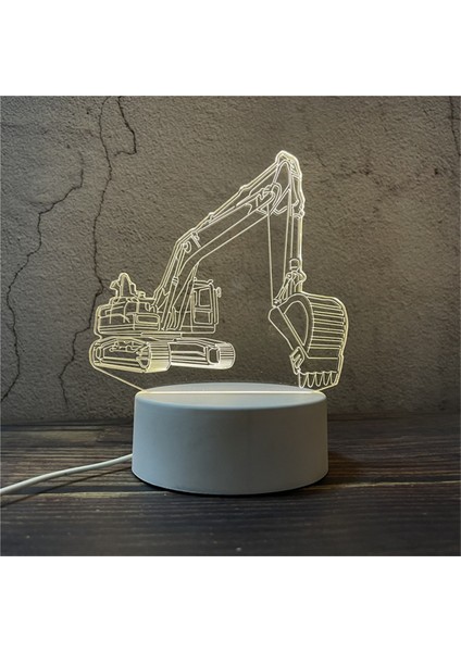 3D Akrilik Işık Ekskavatör Kamyonu Gece Işığı Üssü Çocuk Yıldönümü Çocuk Odası Dekoru Için Ideal (Yurt Dışından) fiyatları