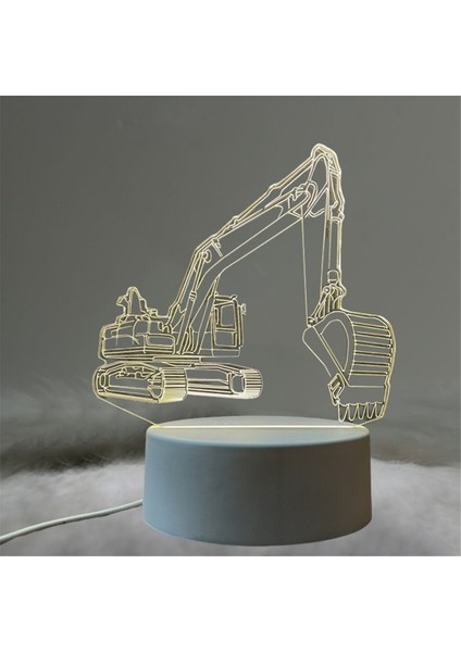 3D Akrilik Işık Ekskavatör Kamyonu Gece Işığı Üssü Çocuk Yıldönümü Çocuk Odası Dekoru Için Ideal (Yurt Dışından) modelleri