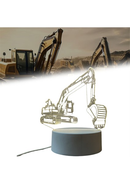 3D Akrilik Işık Ekskavatör Kamyonu Gece Işığı Üssü Çocuk Yıldönümü Çocuk Odası Dekoru Için Ideal (Yurt Dışından) fırsatları