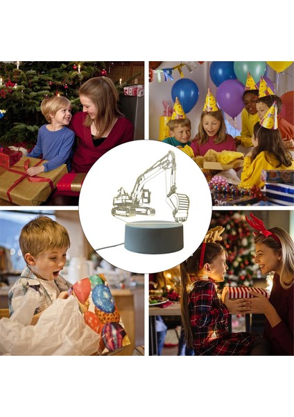 3D Akrilik Işık Ekskavatör Kamyonu Gece Işığı Üssü Çocuk Yıldönümü Çocuk Odası Dekoru Için Ideal (Yurt Dışından) indirimleri