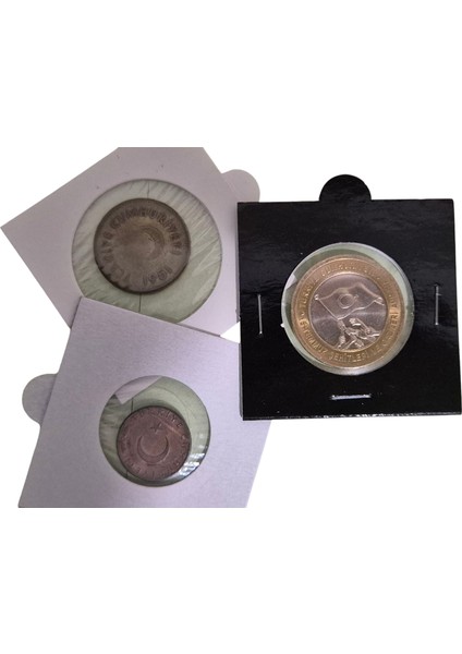 3 Adet Para Lotu 1951 25 Kuruş Nadir 1967 5 Kuruş ve 15 Temmuz Çil