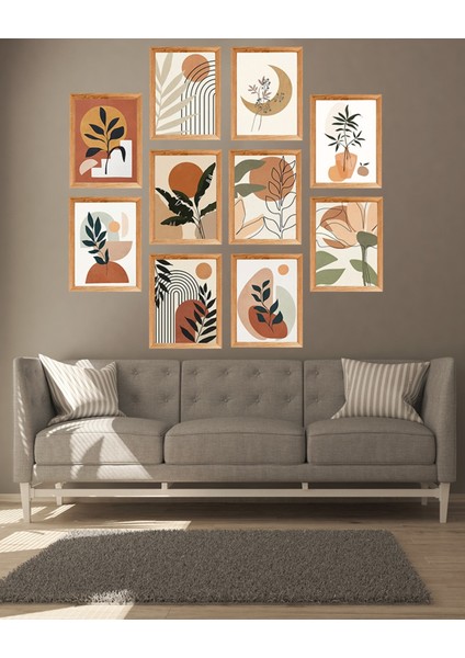 Dekorize Mdf Tablo Seti 10 Parça 3 mm - Soyut Salon Oturma Yatak Odası Için Duvar Dekoru 13 x 17