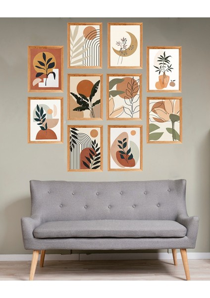 Dekorize Mdf Tablo Seti 10 Parça 3 mm - Soyut Salon Oturma Yatak Odası Için Duvar Dekoru 13 x 17 fiyatları