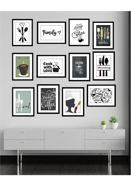 Dekorize Mdf Tablo Seti 12 Parça 3 mm - Mutfak Salon Oturma Yatak Odası Için Duvar Dekoru 13 x 17 fiyatları