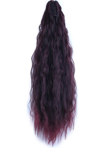 Tokalı Kabarık Dalgalı At Kuyruğu - Koyu Kızıl fırsatları