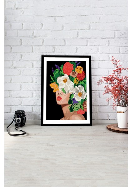 Notpa Tek Tablo Çerçeve Görünümlü Ahşap Duvar Tablosu A4 21 x 29.7 A4-8