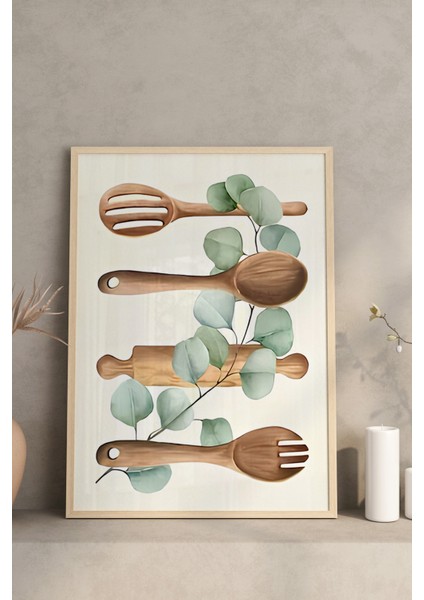 🍴 “the Best Memories Are Made In The Kitchen” – Mutfak Temalı Çerçeveli 3’lü Tablo Seti CRV1050 23 x 32 modelleri