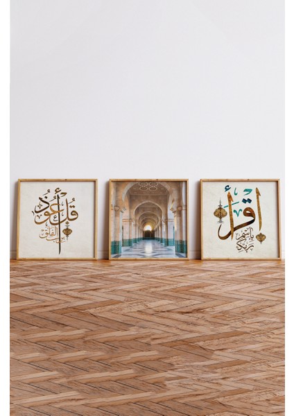 🕌 3’lü Islami Ahşap Çerçeveli Mdf Tablo Seti – Uv Baskılı, 3 Ebat Seçeneği ile KR4067 23 x 23 fırsatları