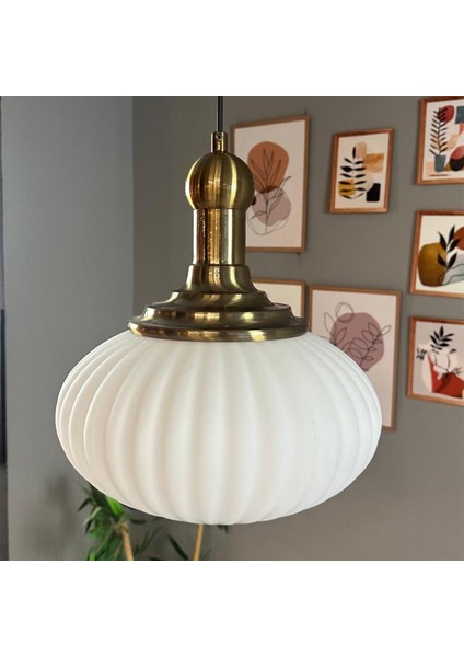 Elegant Beyaz Cam Tekli Avize Eskitme Long Knob Başlık Sarkıt Lamba Restoran Salon Aydınlatma fiyatları