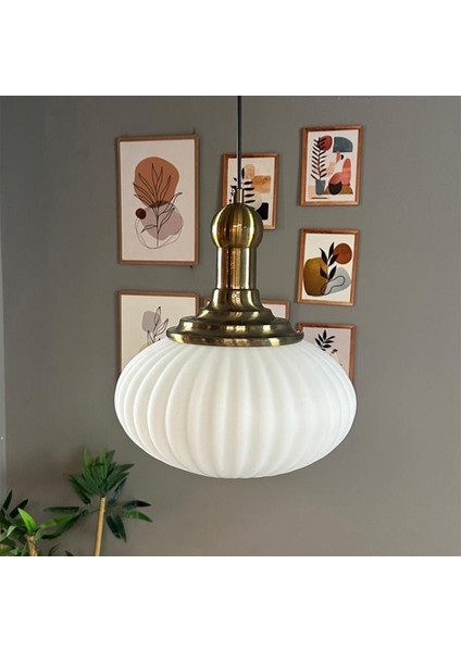 Elegant Beyaz Cam Tekli Avize Eskitme Long Knob Başlık Sarkıt Lamba Restoran Salon Aydınlatma fırsatları