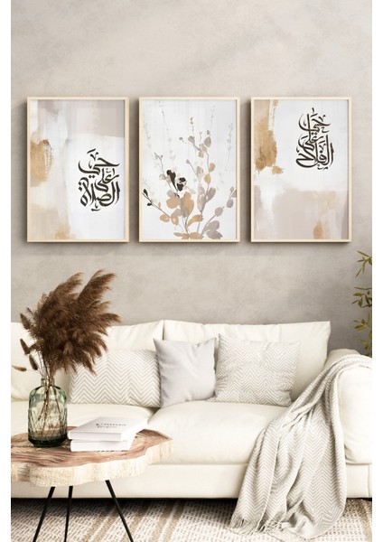 📿 Manevi Dokunuşlu 3’lü Tablo Seti 🌿 CRV1113 23 x 32 fırsatları