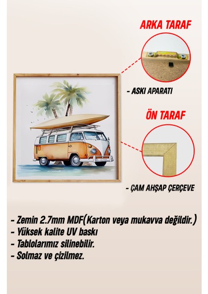 🏄‍♀️ Tropik & Sörf – Dalga – Karavan Temalı 3’lü Mdf Ahşap Tablo Seti (23X23 cm & 42X42 Cm) 4242121 42 cm indirimleri