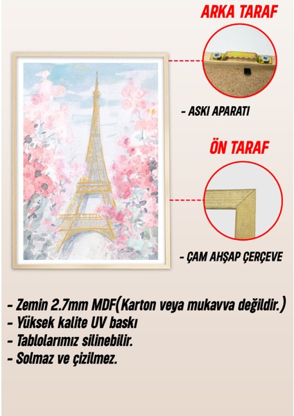 Ahşap Çerçeveli Mdf Tablo Seti Matisse, Bohem, Kusama Salon ve Oturma Odası Için ÇT3067 23 x 32