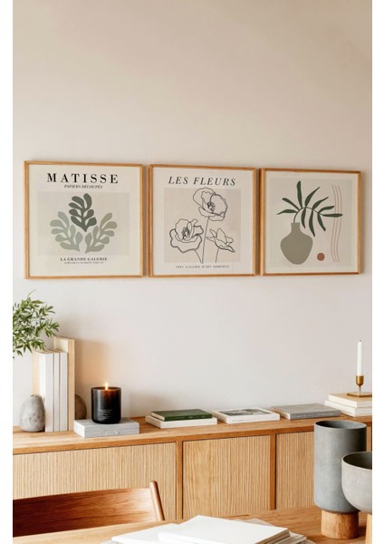 Ahşap Çerçeveli Mdf Kare Tablo Seti Salon ve Oturma Odası Için KR4028 23 x 23 modelleri