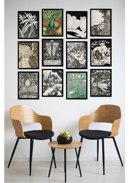 Dekorize Mdf Tablo Seti 12 Parça - Salon Oturma Odası Için Duvar Dekoru Çerçeve Görünümlü Onk 1035 13 x 17