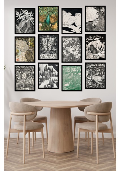 Dekorize Mdf Tablo Seti 12 Parça - Salon Oturma Odası Için Duvar Dekoru Çerçeve Görünümlü Onk 1035 13 x 17 modelleri