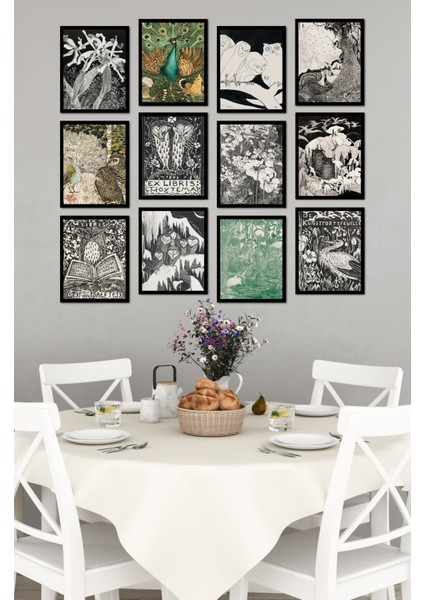 Dekorize Mdf Tablo Seti 12 Parça - Salon Oturma Odası Için Duvar Dekoru Çerçeve Görünümlü Onk 1035 13 x 17 fırsatları