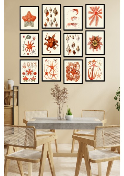 Dekorize Mdf Tablo Seti 12 Parça - Salon Oturma Odası Için Duvar Dekoru Çerçeve Görünümlü Onk 1031 13 x 17 fiyatları