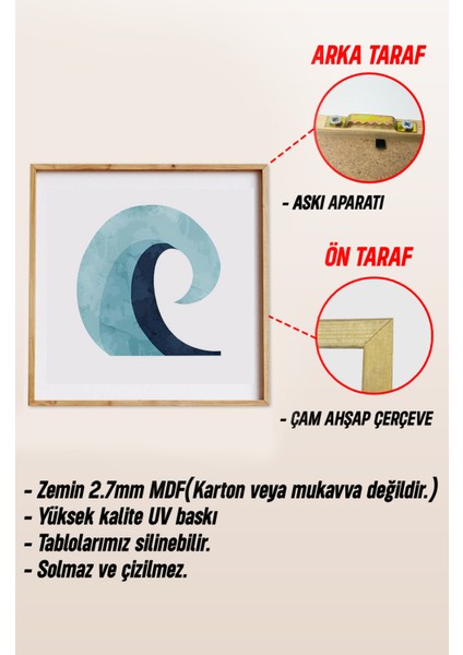 🏄‍♂️ Güneş - Sörf Tahtası - Dalga Temalı 3’lü Mdf Tablo Seti (23X23 cm & 42X42 Cm) 4242118 42 cm indirimleri