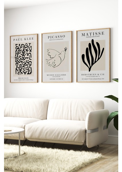 Dekorize Mdf Tablo Seti 3 Parça 3 mm -Çerçeveli Tablo Seti Salon Oturma Odası Için Duvar Dekoru 3008 23 x 32 fiyatları