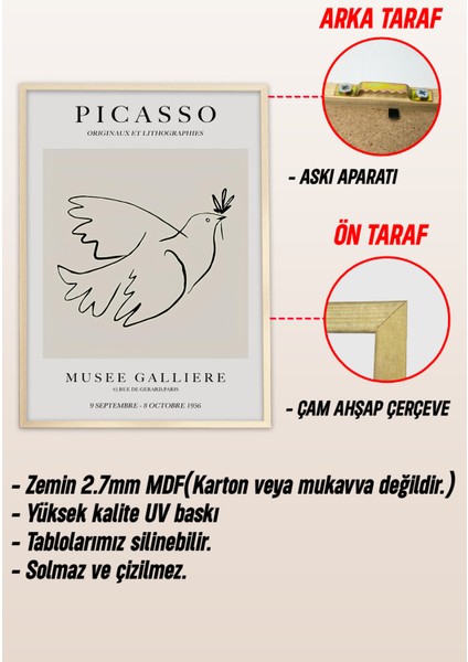 Dekorize Mdf Tablo Seti 3 Parça 3 mm -Çerçeveli Tablo Seti Salon Oturma Odası Için Duvar Dekoru 3008 23 x 32 modelleri