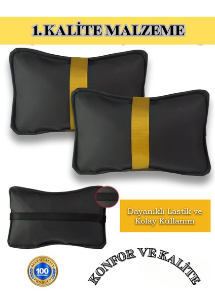 Seat Altea Xl 2006-2015 Oto Koltuk Sarı Şerit Boyun Yastığı 2 Adet indirimleri