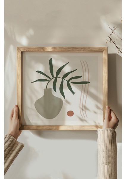 Ahşap Çerçeveli Mdf Kare Tablo Seti Salon ve Oturma Odası Için KR4028 23 x 23