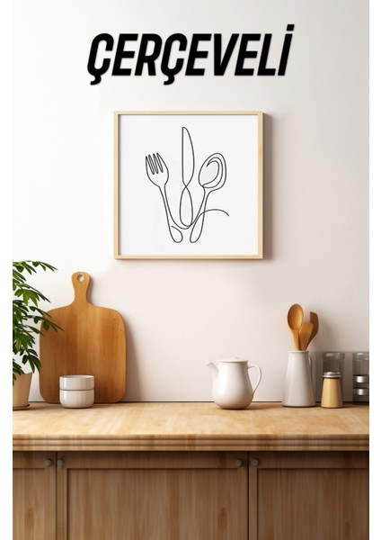 Ahşap Çerçeveli Mdf Kare Tek Tablo (Kendi Tablo Setinizi Oluşturacağınız Liste) Mutfak 23 x 23 Çerçeveli TX1072