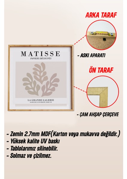 Ahşap Çerçeveli Mdf Kare Tablo Seti Salon ve Oturma Odası Için KR4018 23 x 23