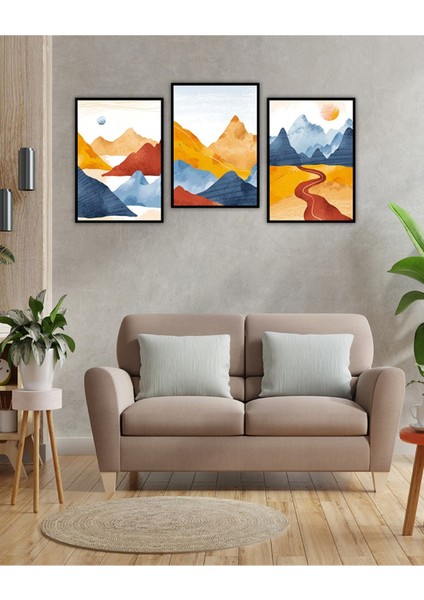 Dekorize Mdf Tablo Seti 3 Parça 3 mm - Vadi Salon Oturma Odası Için Duvar Dekoru 13 x 17