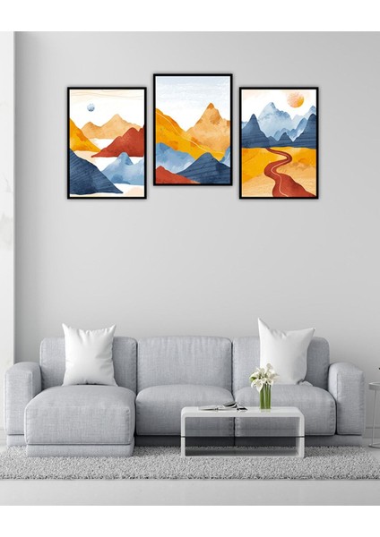 Dekorize Mdf Tablo Seti 3 Parça 3 mm - Vadi Salon Oturma Odası Için Duvar Dekoru 13 x 17 fiyatları