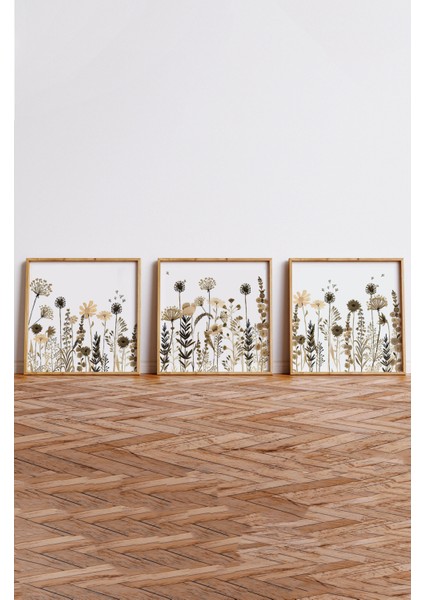 Ahşap Çerçeveli Mdf Kare Tablo Seti Salon ve Oturma Odası Için KR4032 23 x 23 indirimleri