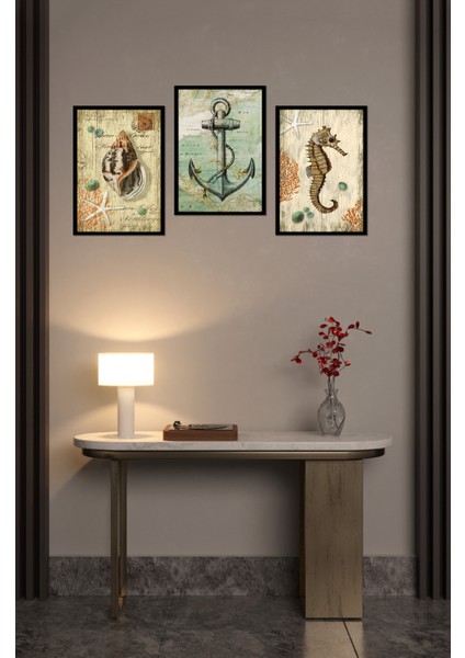 Dekorize Mdf 3 Parça Çerçeve Görünümlü Denizci Figürler 3036 13 x 17 modelleri