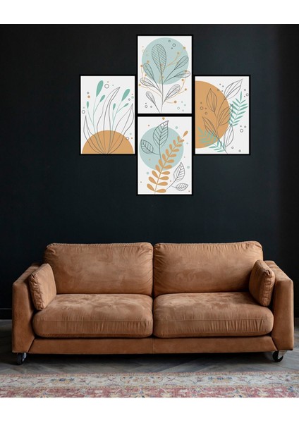 Dekorize Mdf Tablo Seti 4 Parça 3 mm - Soyut Salon Oturma Yatak Odası Için Duvar Dekoru 4002 13 x 17 fiyatları