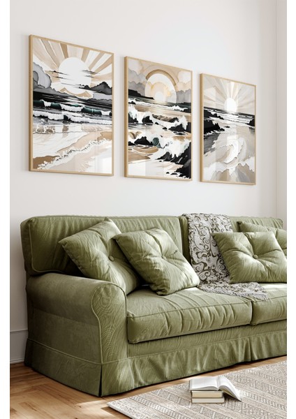 Ahşap Çerçeveli Mdf Tablo Seti Matisse, Bohem, Kusama Salon ve Oturma Odası Için ÇT3074 23 x 32