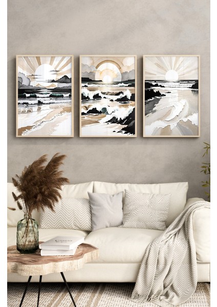 Ahşap Çerçeveli Mdf Tablo Seti Matisse, Bohem, Kusama Salon ve Oturma Odası Için ÇT3074 23 x 32 fırsatları