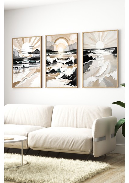 Ahşap Çerçeveli Mdf Tablo Seti Matisse, Bohem, Kusama Salon ve Oturma Odası Için ÇT3074 23 x 32 indirimleri