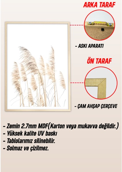 Ahşap Çerçeveli Mdf Tek Tablo Tarla ve Hasat Serisi (Kendi Tablo Setinizi Oluşturacağınız Liste) 23 x 32 Çerçeveli 1046 modelleri