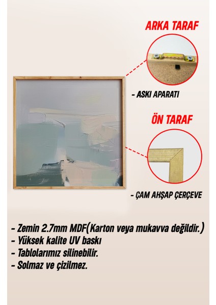 Ahşap Çerçeveli Mdf Kare Tek Tablo (Kendi Tablo Setinizi Oluşturacağınız Liste) TX1040 23 x 23