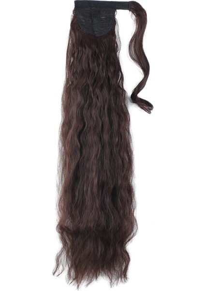 Bağlamalı Kabarık Dalgalı At Kuyruğu - Koyu Kahve fırsatları