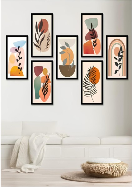Modern Style Dekorize Mdf 7 Parça Çerçeve Görünümlü Tablo Set 10203 10 x 20