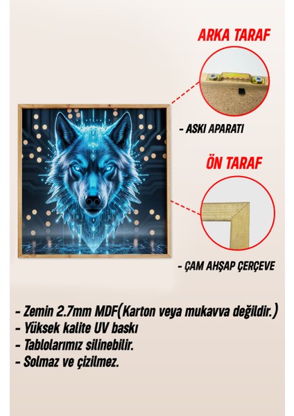 Ahşap Çerçeveli Mdf Kare Tek Tablo (Kendi Tablo Setinizi Oluşturacağınız Liste) Doğa 23 x 23 Çerçeveli TX1121