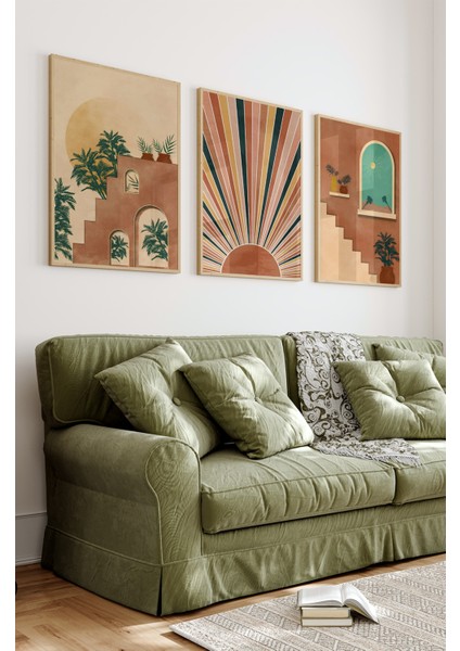 Dekorize Mdf Tablo Seti 3 Parça 3 mm - Çerçeveli Salon Oturma Odası Için Duvar Dekoru 3016 23 x 32 fiyatları