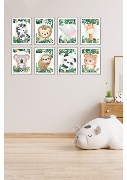 Notpa Dekorize Mdf 8 Parça 3 mm Çerçeve Görünümlü Çocuk Odası Için Sevimli Hayvanlar 17 cm fiyatları
